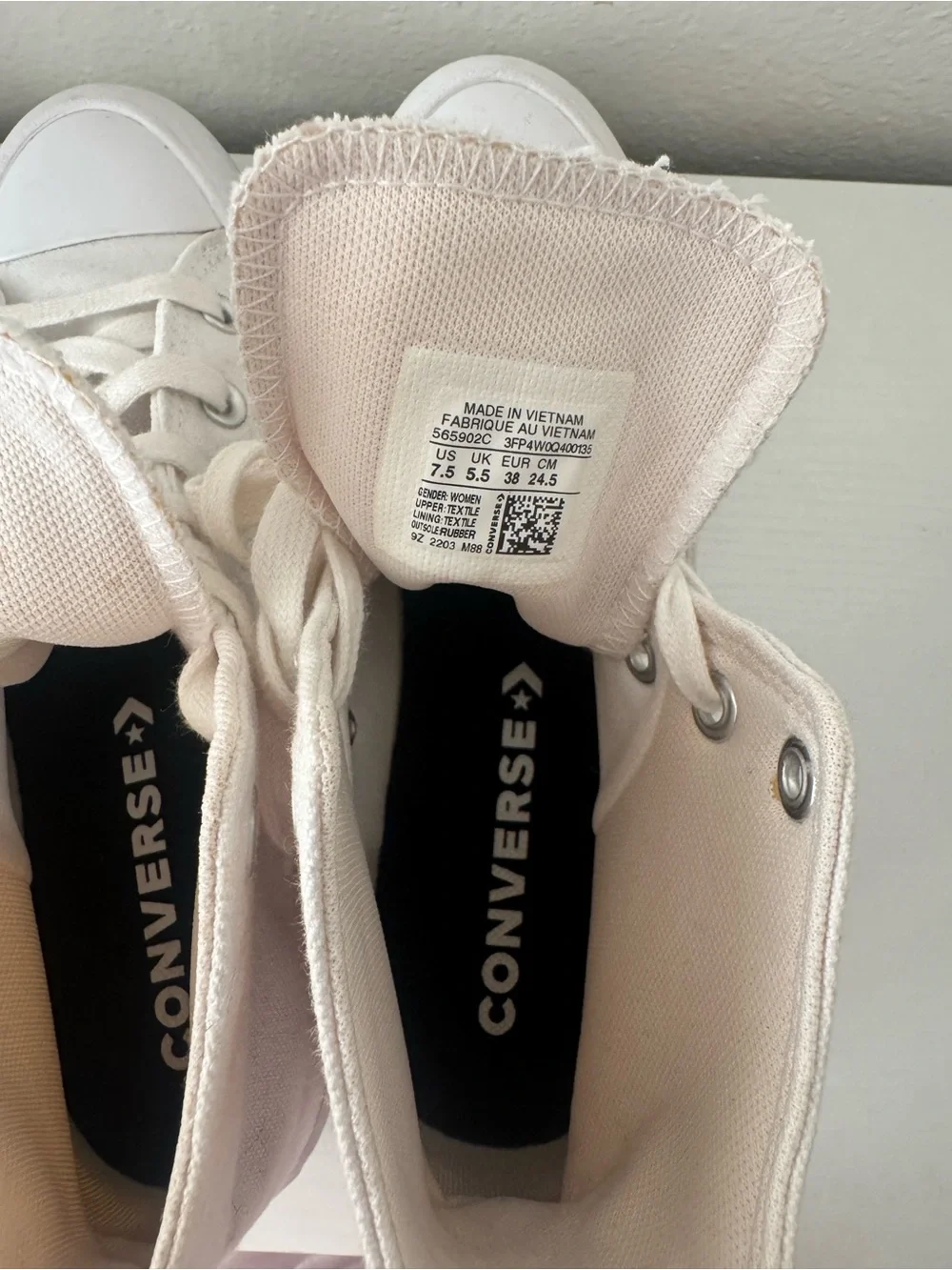Converse Chunky High-Top Sneakers in Light Cream